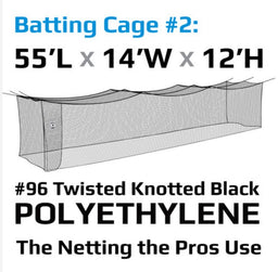 #2 SOFTBALL NET #60 BLACK POLYETHYLENE