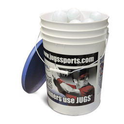 SEAU DE BALLES DE BASEBALL À COUTURE BLANCHE (4 DOUZAINES)