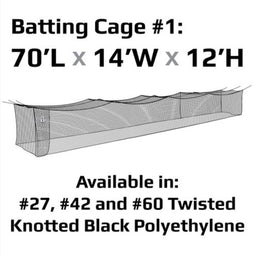 #1 STANDARD NET #27 BLACK POLYETHYLENE,W/ REPAIR KIT AND PITCHER'S BACKDROP