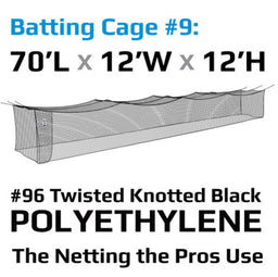 Filet de baseball n° 9 Polyéthylène noir n° 96