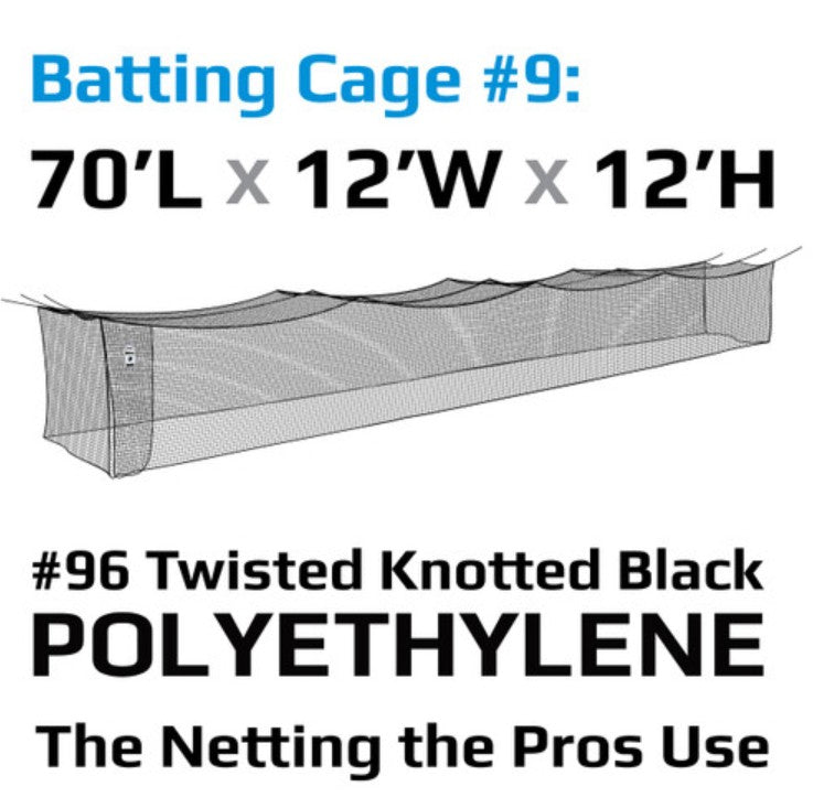 Filet de baseball n° 9 Polyéthylène noir n° 96