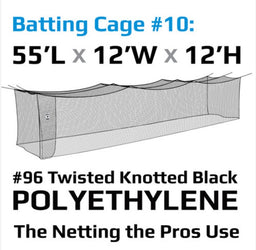 #10 BASEBALL NET #96 BLACK POLYETHYLENE