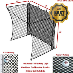 10' x 14' x 12' Golf Net Insert for Batting Cage Tunnel