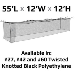 #10 FASTPITCH SOFTBALL NET #42 BLACK POLYETHYLENE, W/REPAIR KIT AND PITCHER'S BACKDROP