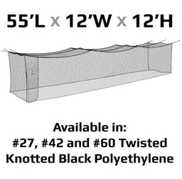#10 FASTPITCH SOFTBALL NET #27 BLACK POLYETHYLENE, W/REPAIR KIT AND PITCHER'S BACKDROP