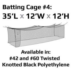 NOUVEAU FILET DE CAGE À LANCEMENT COURT #42 EN POLYÉTHYLÈNE NOIR