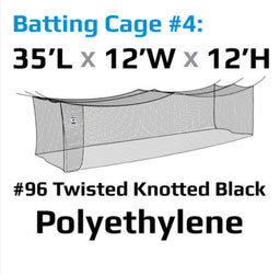 NOUVEAU FILET DE CAGE À LANCEMENT COURT #96 EN POLYÉTHYLÈNE NOIR