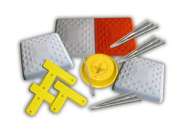 15" S SERIES DOUBLE FIRST BASE - 2ND & 3RD BASE WITH SPIKE DOWN TEES - DISK AND SPIKES