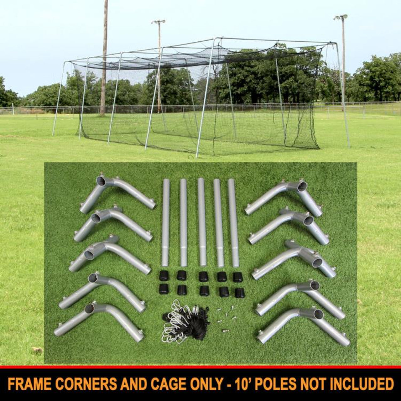#24 Batting Cage & Frame Corners (10' Poles Not Included)