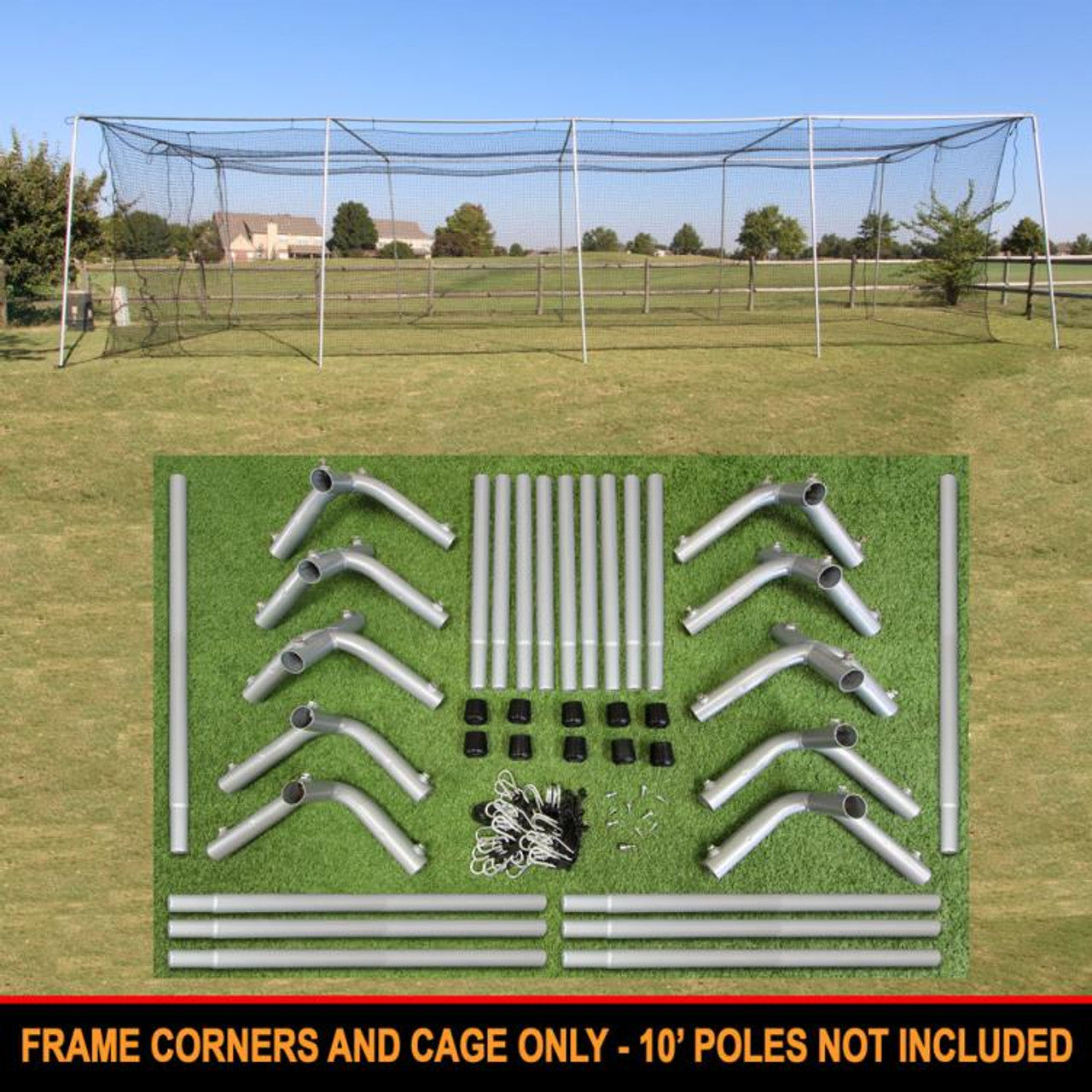 #24 Batting Cage & Frame Corners (10' Poles Not Included)