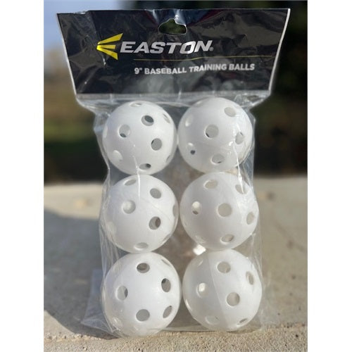 EASTON 9" PLASTIC TRAINING BALLS (6 PACK WHITE)