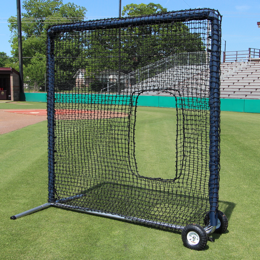 Filet de softball de 7' x 7' et cadre Premier avec roues