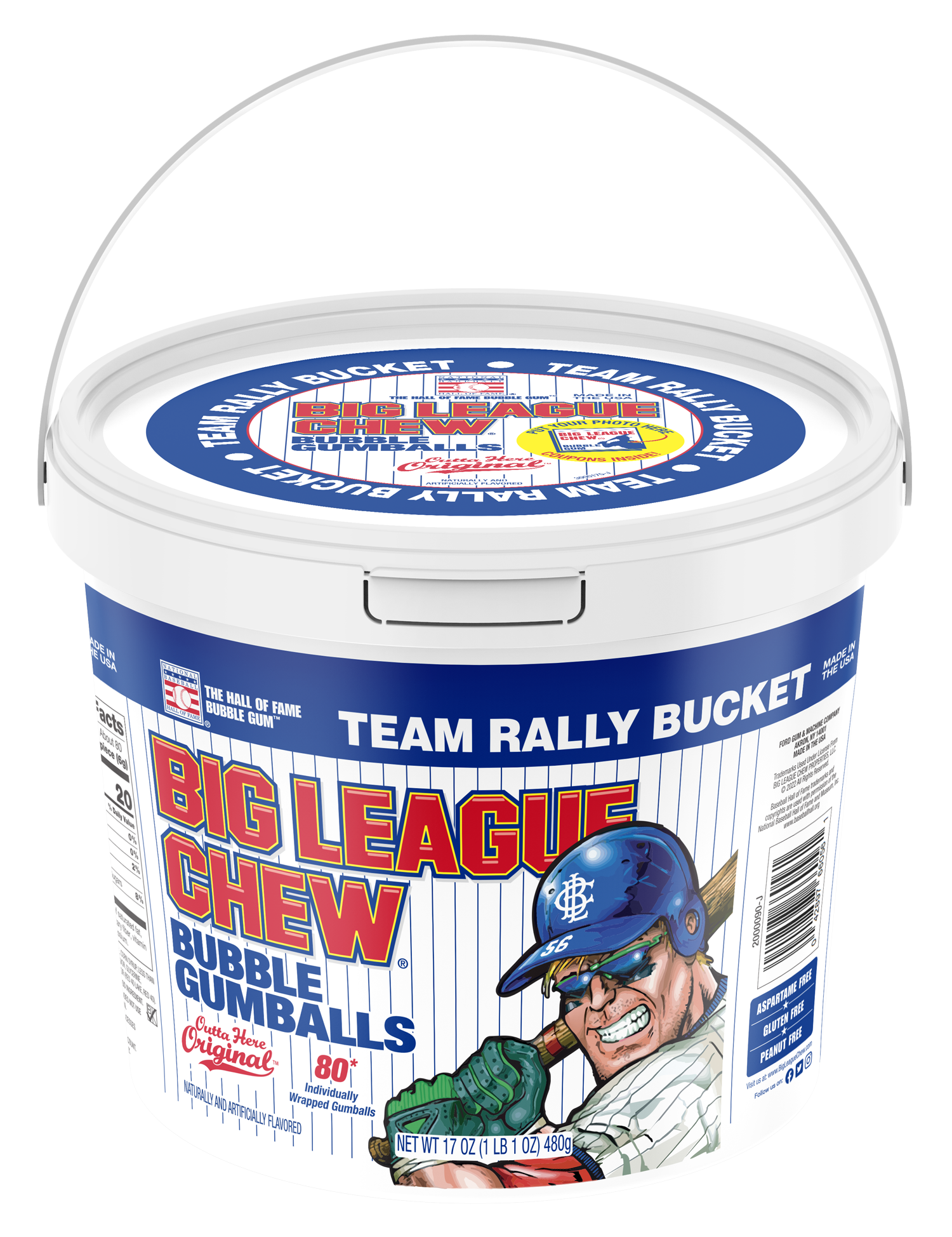 Big League Chew 80ct Gumball Bucket Original