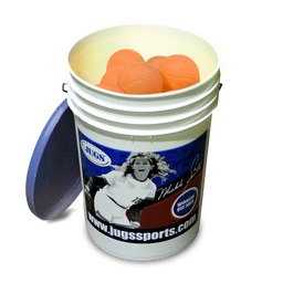 BUCKET OF ORANGE SEAM SOFTBALLS 12" (2 DOZ)