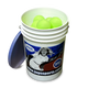 BUCKET OF YELLOW SEAM SOFTBALLS