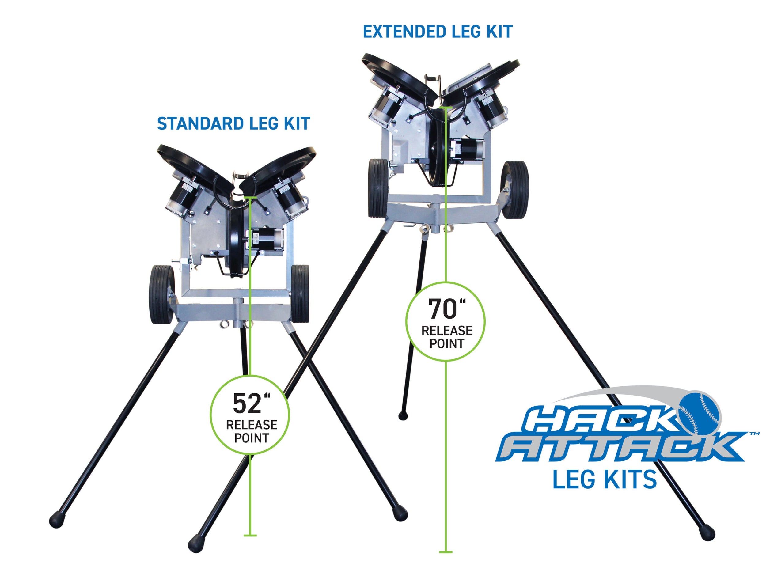 Baseball Hack Attack Pitching Machine W/Extended Legs