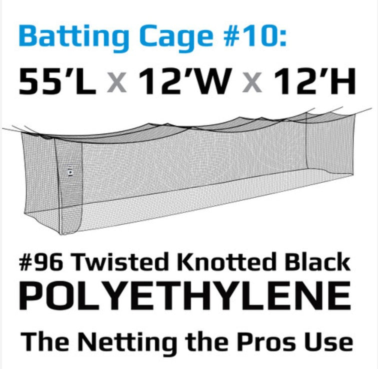 #10 BASEBALL NET #96 BLACK POLYETHYLENE