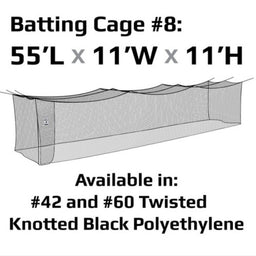 #8 BACKYARD SOFTBALL NET #42 BLACK POLYETHYLENE, W/A0010, N8060
