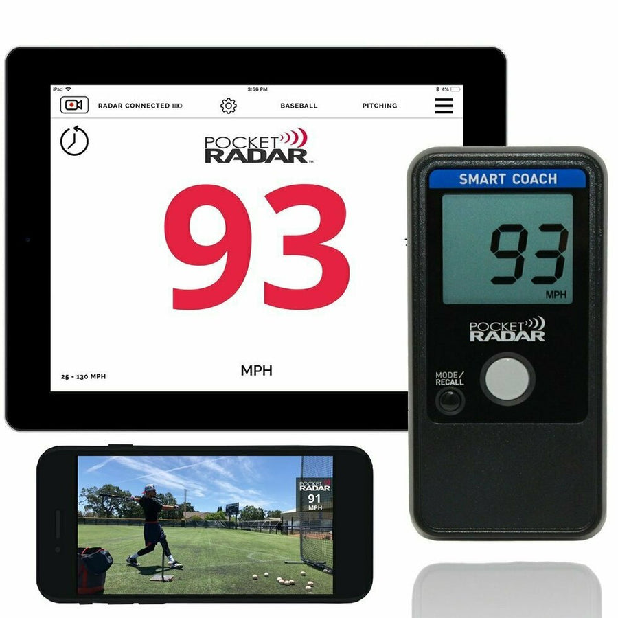 Pocket Radar Smart Coach/Bluetooth App Enabled Radar Gun Allows Remote Display and Speed in Video