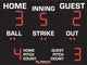 BASEBALL SCOREBOARD 5'X6'; Scores -Inning -Ball Strike Out Indicators -Pitch Count