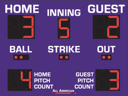 BA9081PC - 6'x8' Scoreboard With Pitch Count