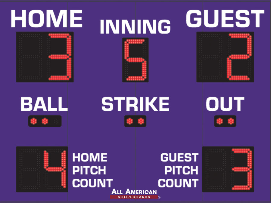 BA9081PC - 6'x8' Scoreboard With Pitch Count
