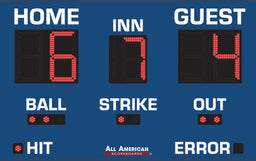 BA9082 - 5'x8' Scoreboard With Hit/Error Indicators