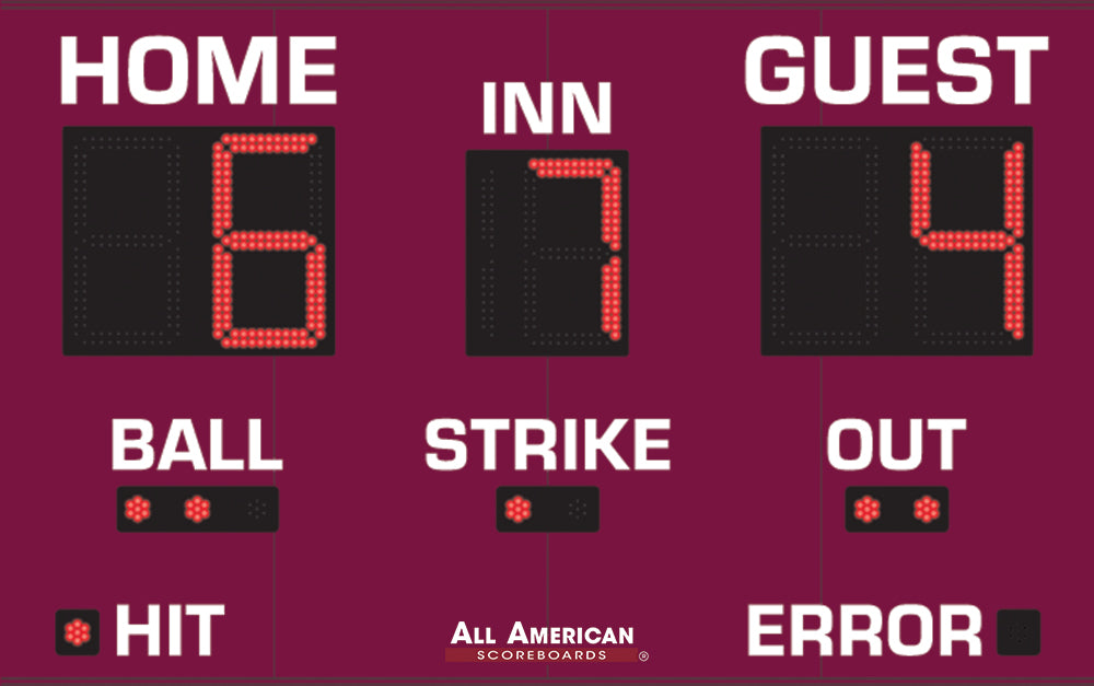BA9082 - 5'x8' Scoreboard With Hit/Error Indicators