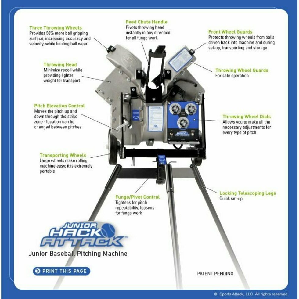 Junior Hack Attack Baseball Pitching Machine