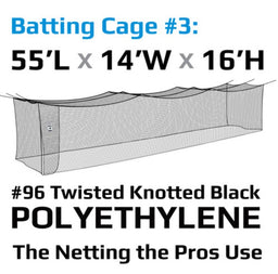 #3 SOFTBALL NET - SLOWPITCH #96 BLACK POLYETHYLENE