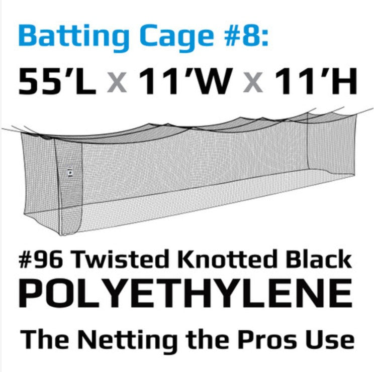 #8 BACKYARD SOFTBALL NET #96 BLACK POLYETHYLENE